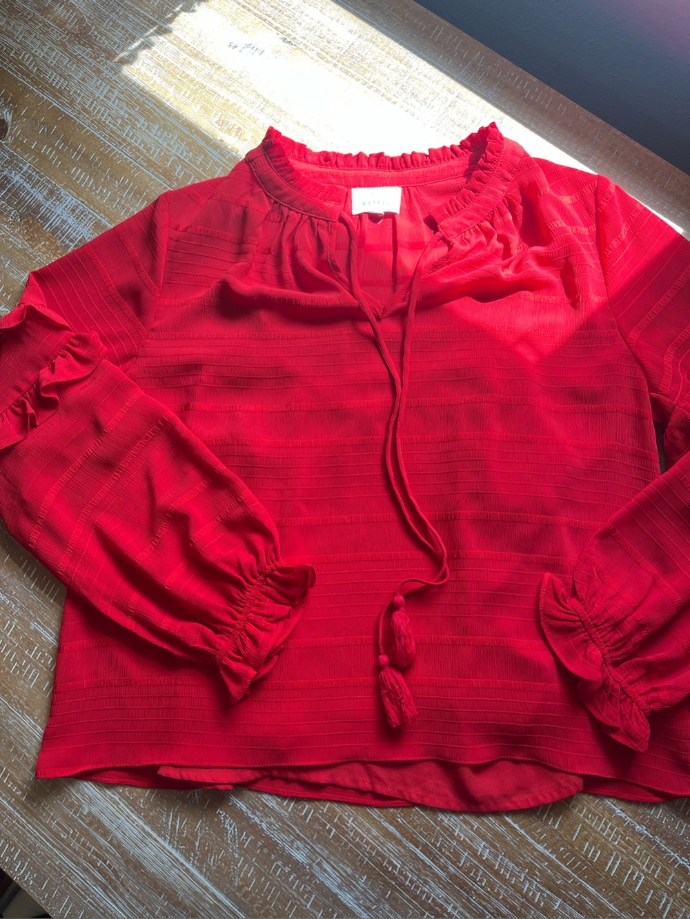Holiday tops-Lost & Wander Rose + Olive Red and green blouses